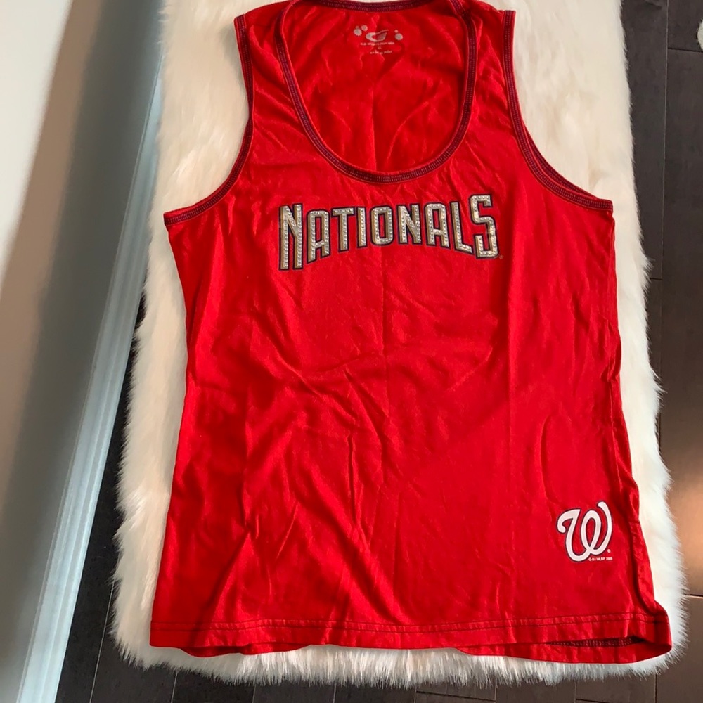 Washington nationals baseball rhinestone tank top